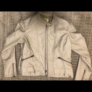 Tan Faux Leather Jacket - XL